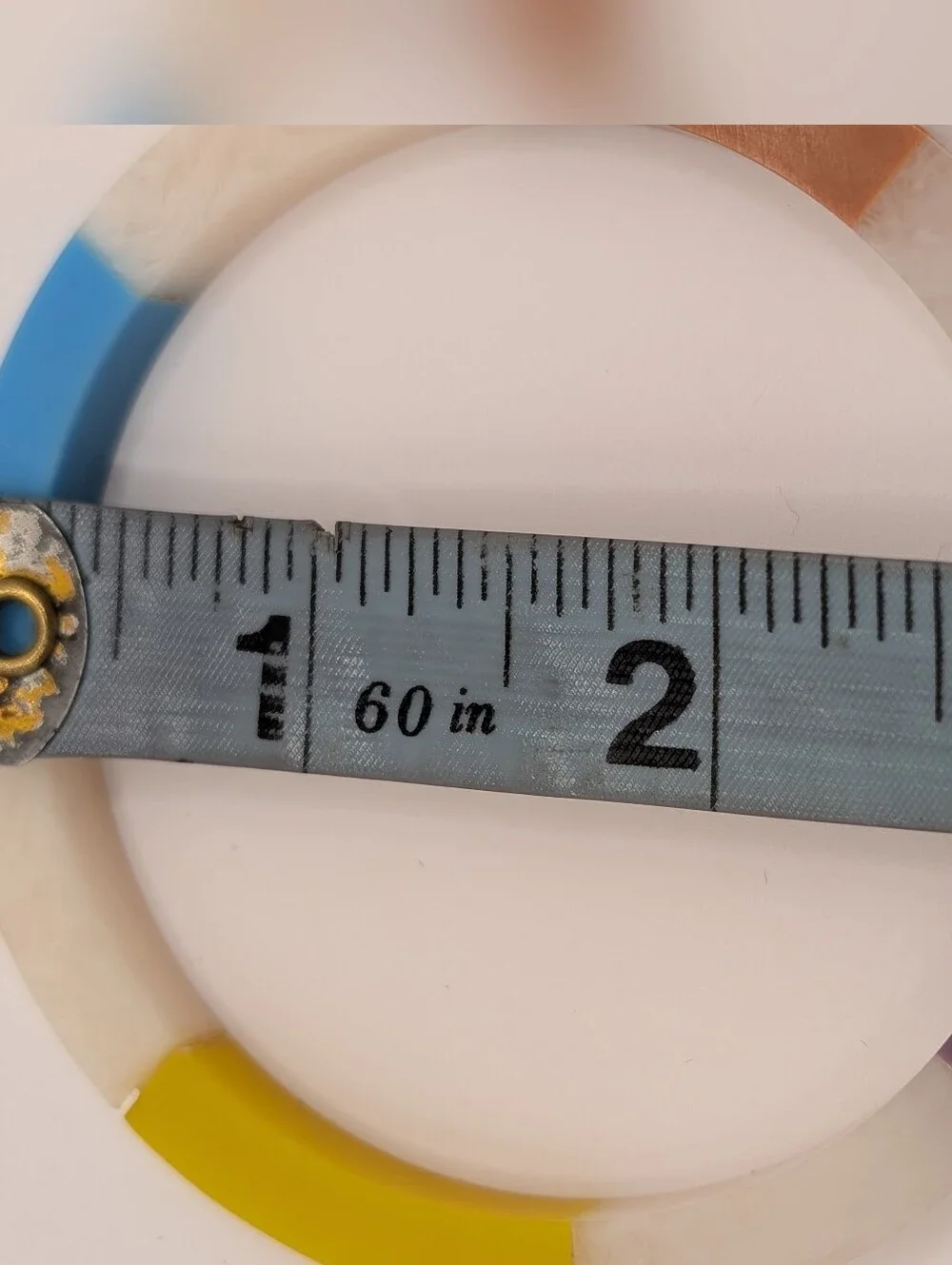 Plunder Colorblock Resin Bangle Trio in Yellow, Blue, Purple, Orange, Cream